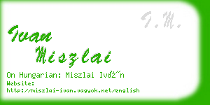 ivan miszlai business card